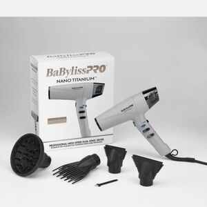 BaBylissPRO Nano Titanium Ionic Dryer - Silver and Black